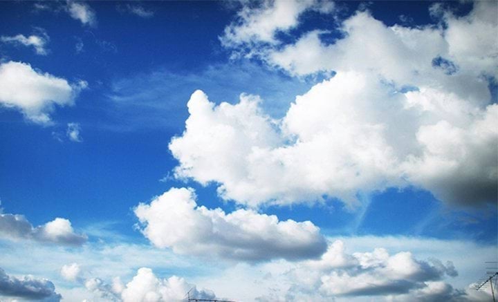 Blue sky and clouds.