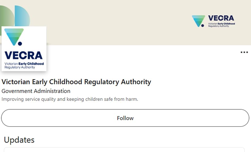 Victorian Early Childhood Regulatory Authority LinkedIn page.